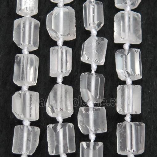 Cear Quartz bead chips, tube