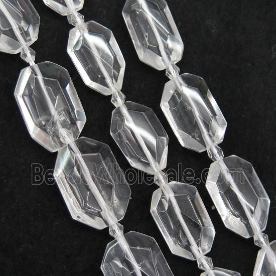Clear Quartz beads, faceted rectangle
