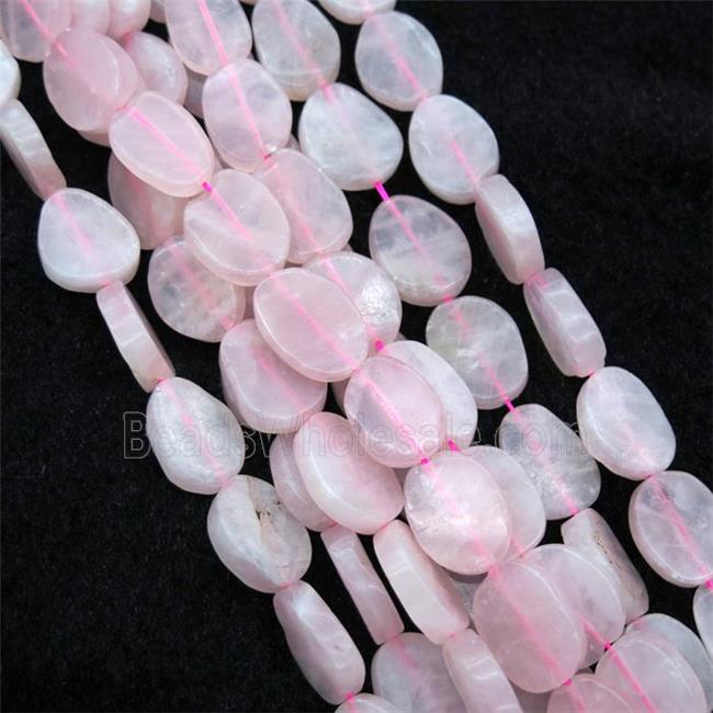 Rose Quartz beads, matte, freeform