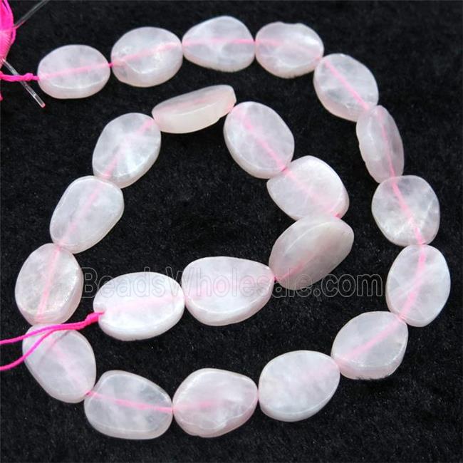Rose Quartz beads, matte, freeform
