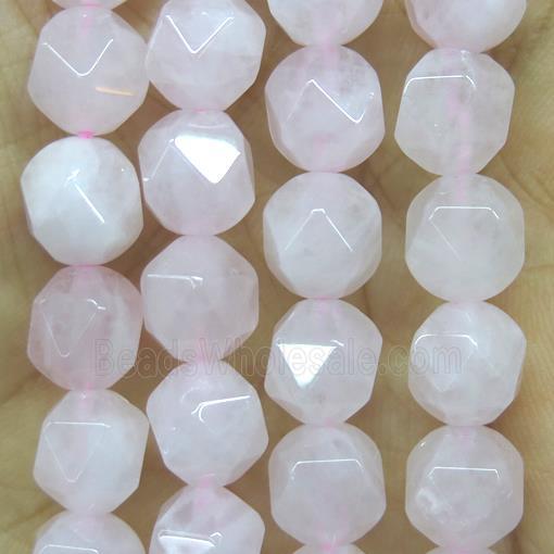faceted round Rose Quartz ball beads