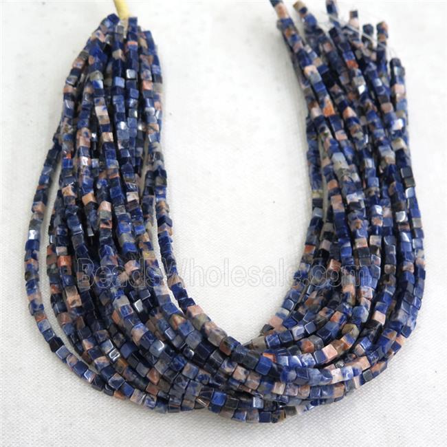 orange Sodalite cube beads