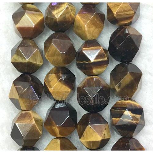 yellow Tiger eye stone ball beads, faceted round
