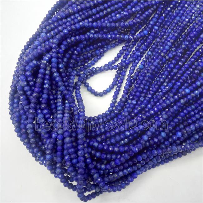 tiny Lapis Lazuli beads, faceted rondelle, blue