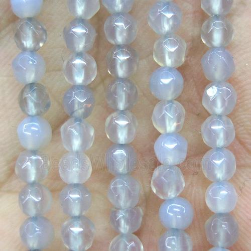 tiny gray agate beads, faceted round