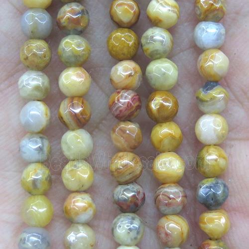tiny yellow crazy agate beads, faceted round