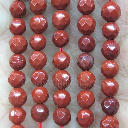 tiny red jasper beads, faceted round