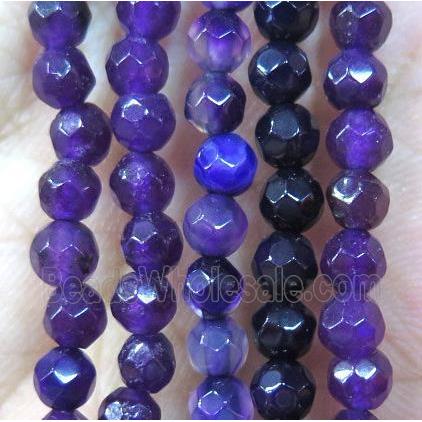 Tiny purple agate bead, faceted round