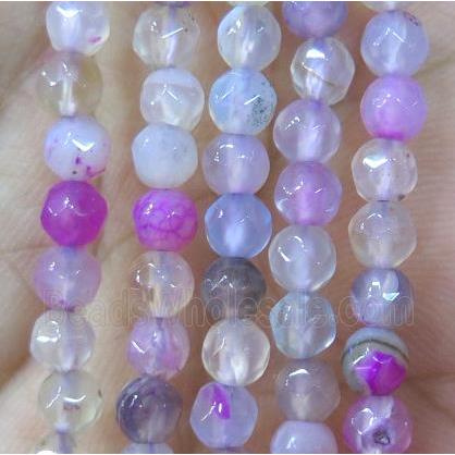 Tiny agate bead, faceted round, mix color