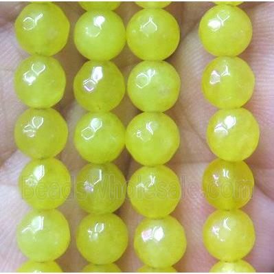 faceted round yellow agate beads