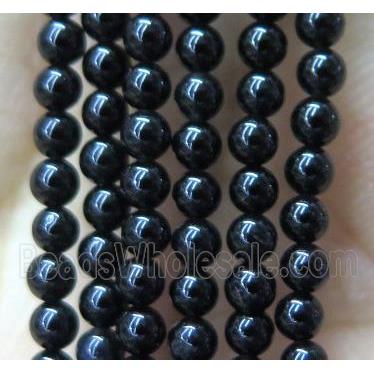 tiny black onyx agate beads, round