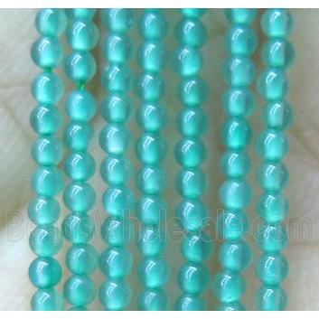 tiny green agate beads, round