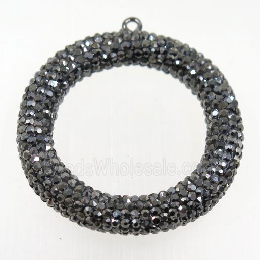 resin pendant paved rhinestone