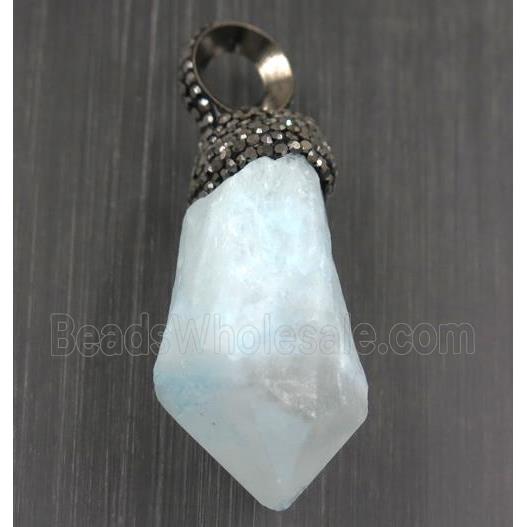 clear quartz pendant paved rhinestone
