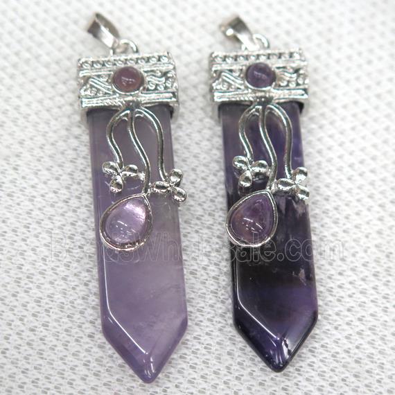 purple Amethyst arrowhead pendant