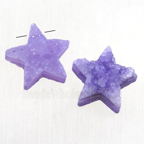 purple Druzy Quartz star pendant