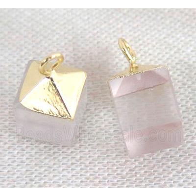 clear quartz pendant, cube