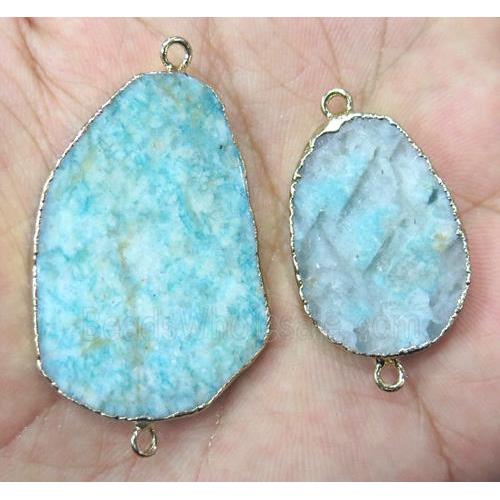 Amazonite connector, slice, freeform, green