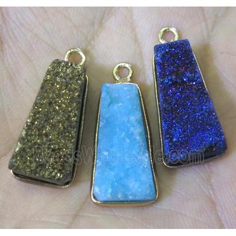 druzy agate pendant, stick, mixed color