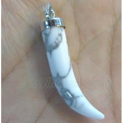 white turquoise horn pendant