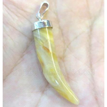 yellow jade horn pendant
