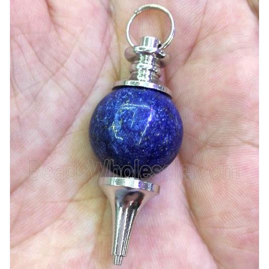 lapis lazuli pendant, platinum plated