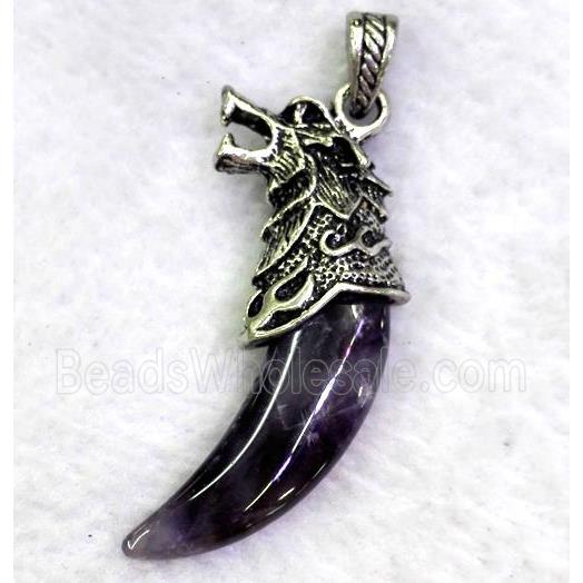 gemstone pendant, cattle horn