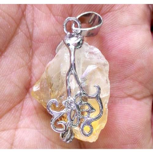 citrine pendant, freeform