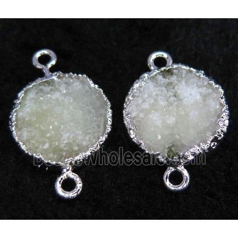 druzy quartz connector, round