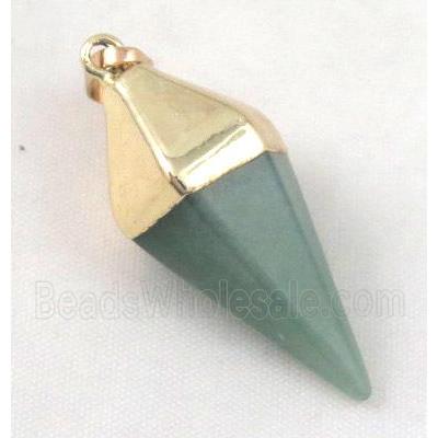 green aventurine bullet pendant
