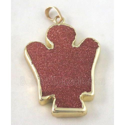 goldsand pendant, angle, flat