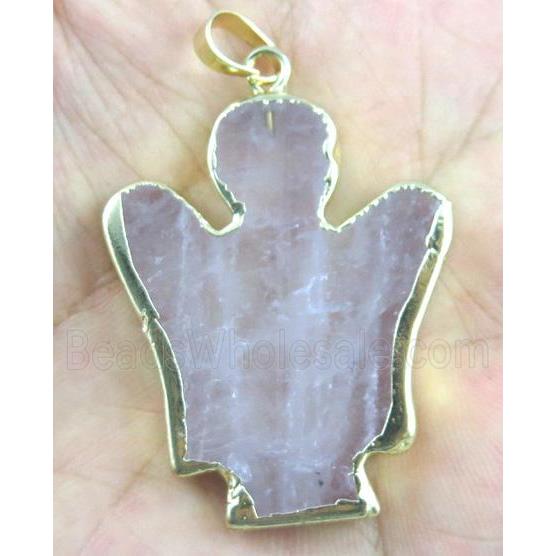 clear quartz pendant, angle, flat