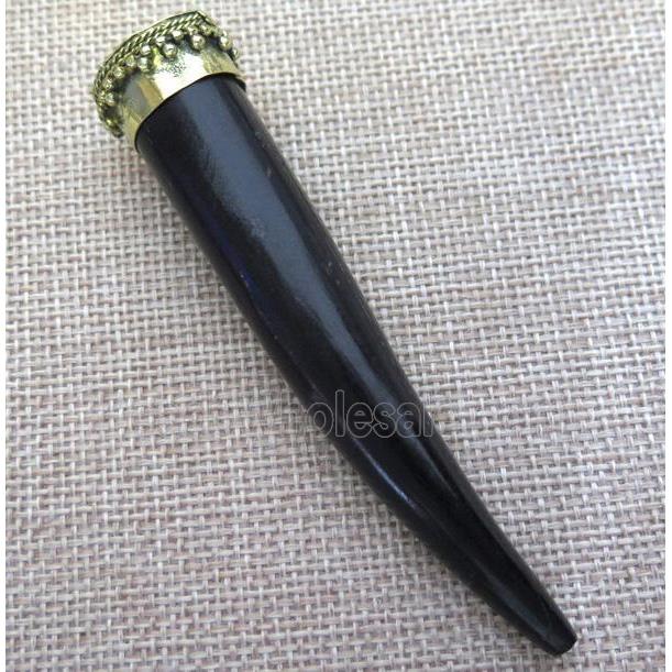 black cattle bone pendant, horn