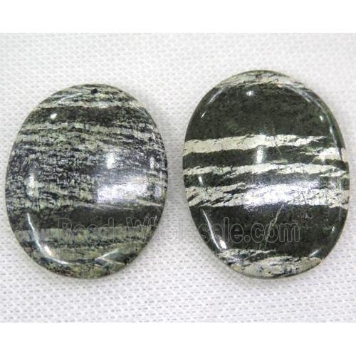 Green Silver-line Jasper Pendant Oval