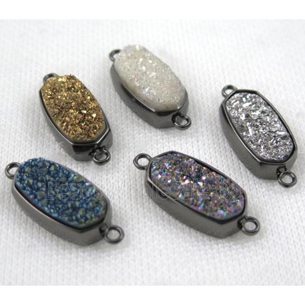 druzy quartz connector, black