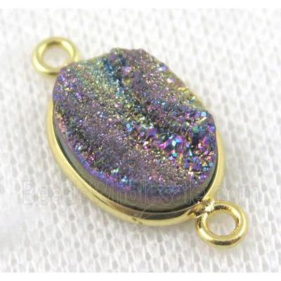 sunagate druzy connector, oval