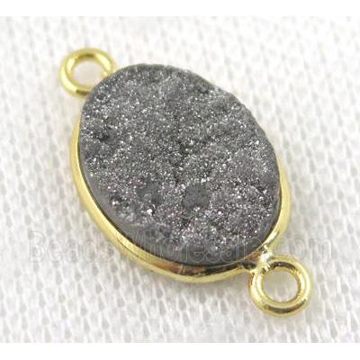 sunagate druzy connector, oval