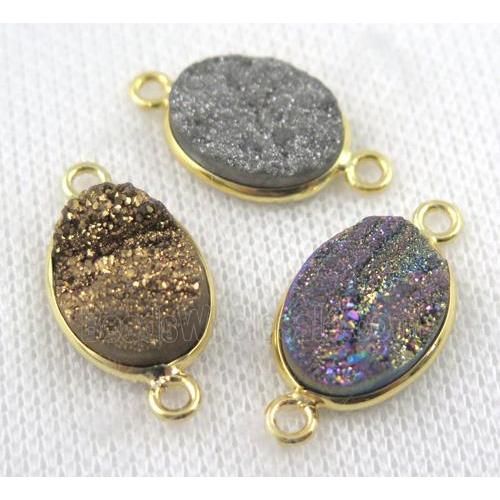 sunagate druzy connector, oval