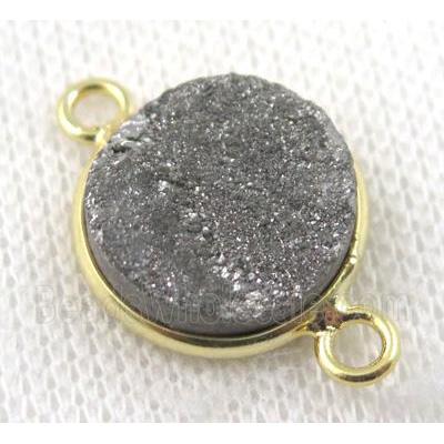 sunagate druzy connector, flat-round