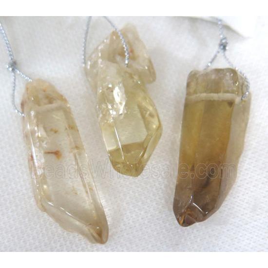 citrine pendant, stick, freeform