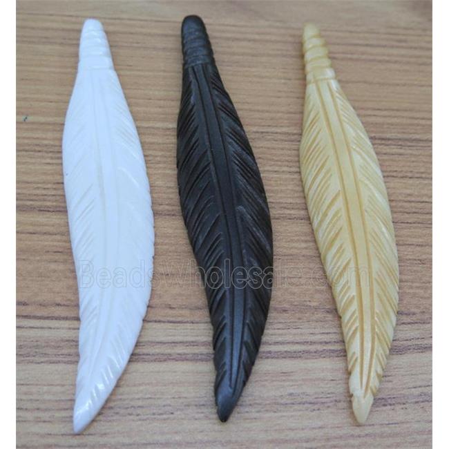 bone feather pendant, mix color