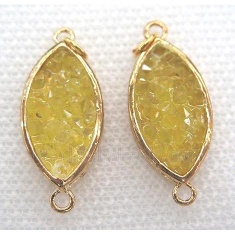 gemstone connector, oval, gold plated