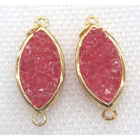 gemstone connector, oval, gold plated