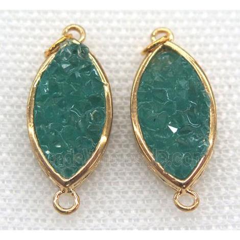 gemstone connector, oval, gold plated