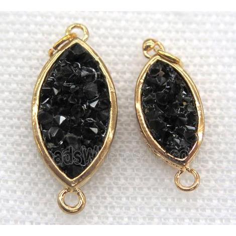 gemstone connector, oval, gold plated