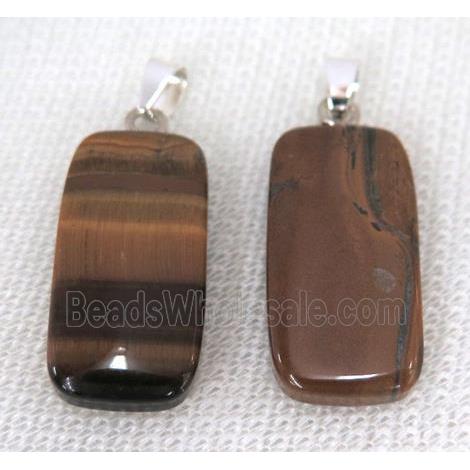 tiger eye stone rectangle pendant