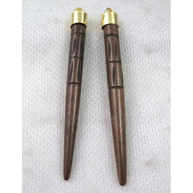 brown bone pendant, spike