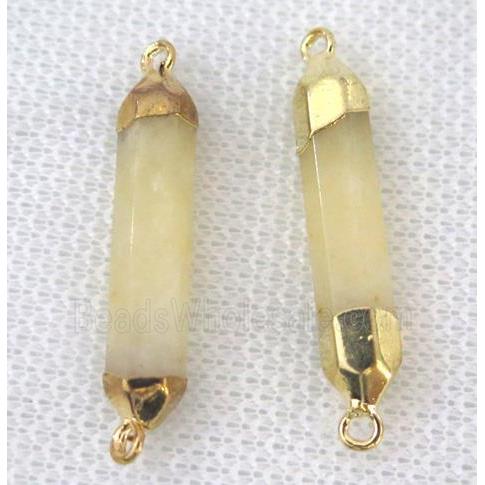 Yellow Jade bullet connector, gold plated