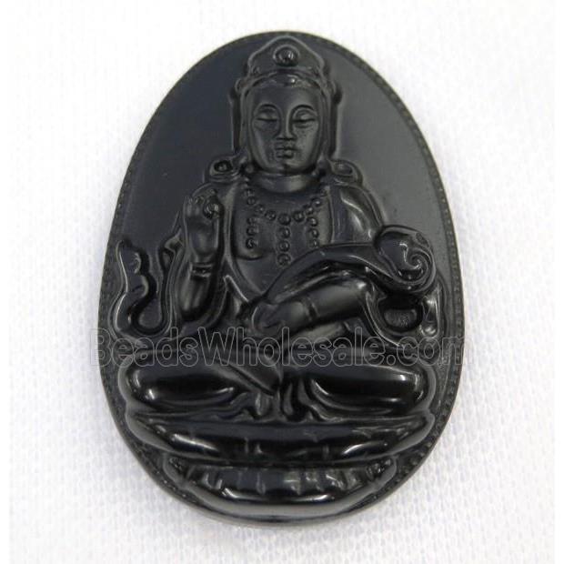 black Obsidian buddha pendant