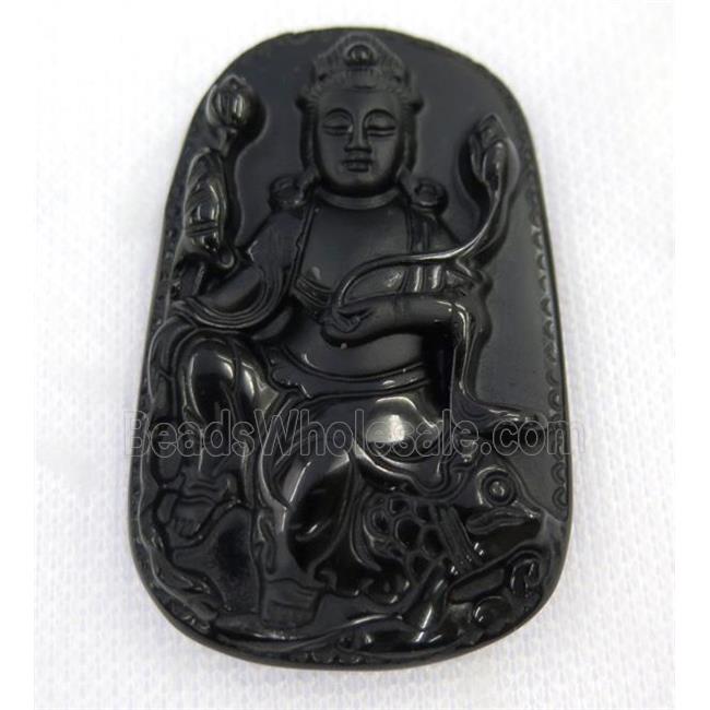black Obsidian buddha pendant